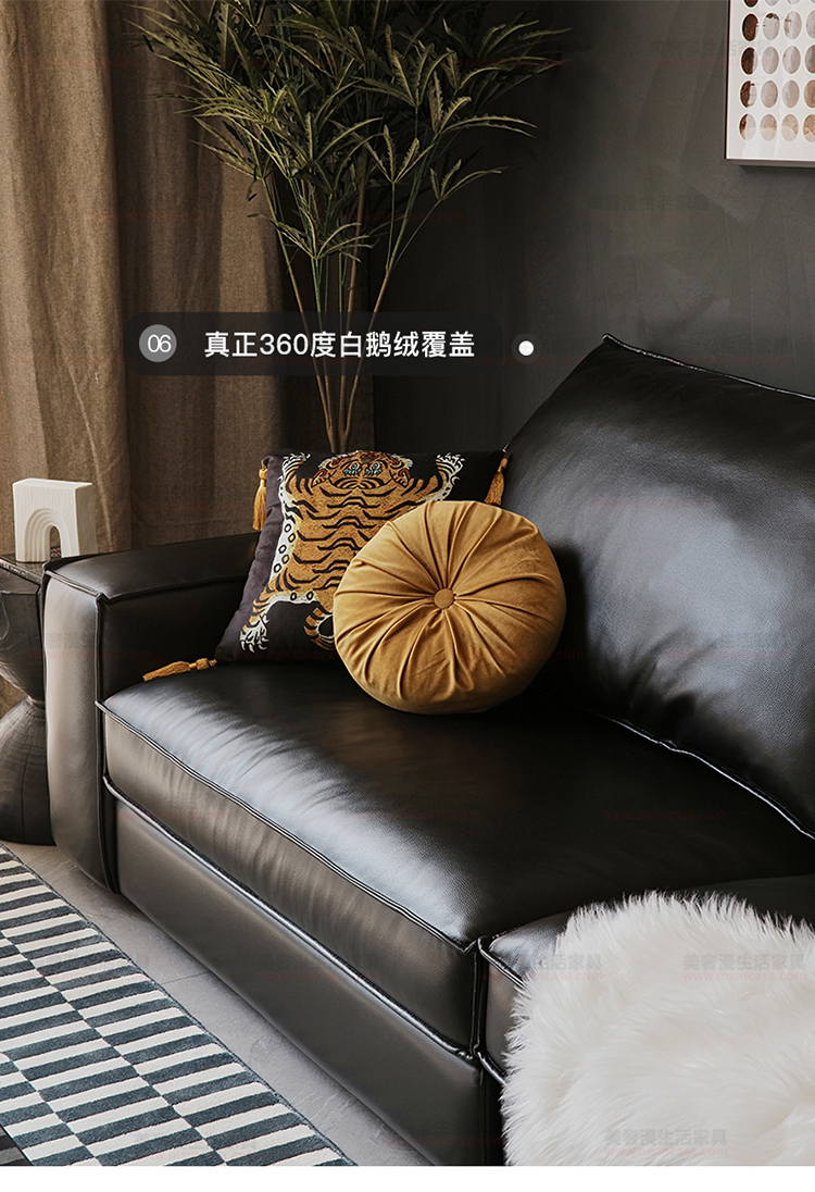 美奢漫意式極簡(jiǎn)科技皮珍珠棉沙發(fā)HY-SF2112-1#