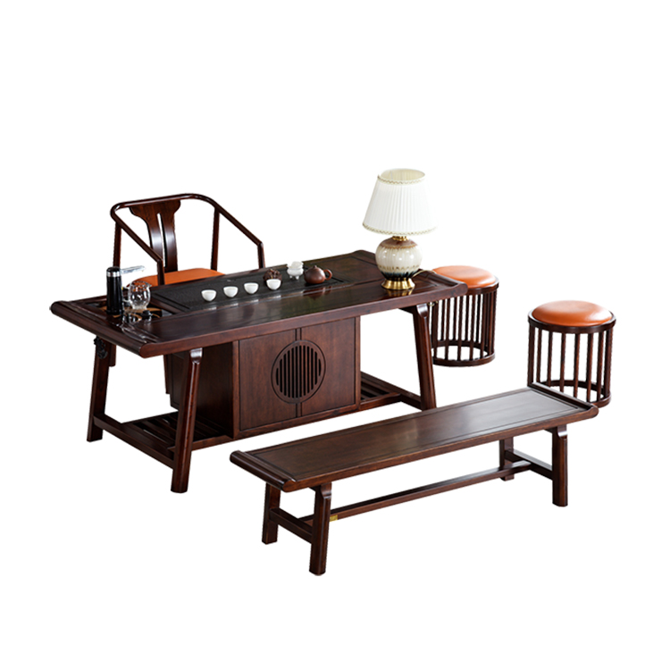 新中式金絲檀木茶臺(tái)桌椅ZST032#